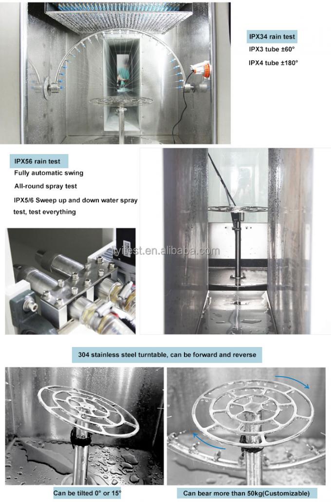 Sand-und Ipx2 Ipx3 Ipx4 Wasserbeständigkeits-Regen-Sprühprüfvorrichtungs-Preis-Klimastaub-Test-Kammer